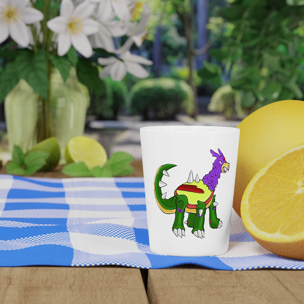 Sunecoon Shot Glass with customizable white or black interior, made of durable ceramic, perfect for events and gifting.