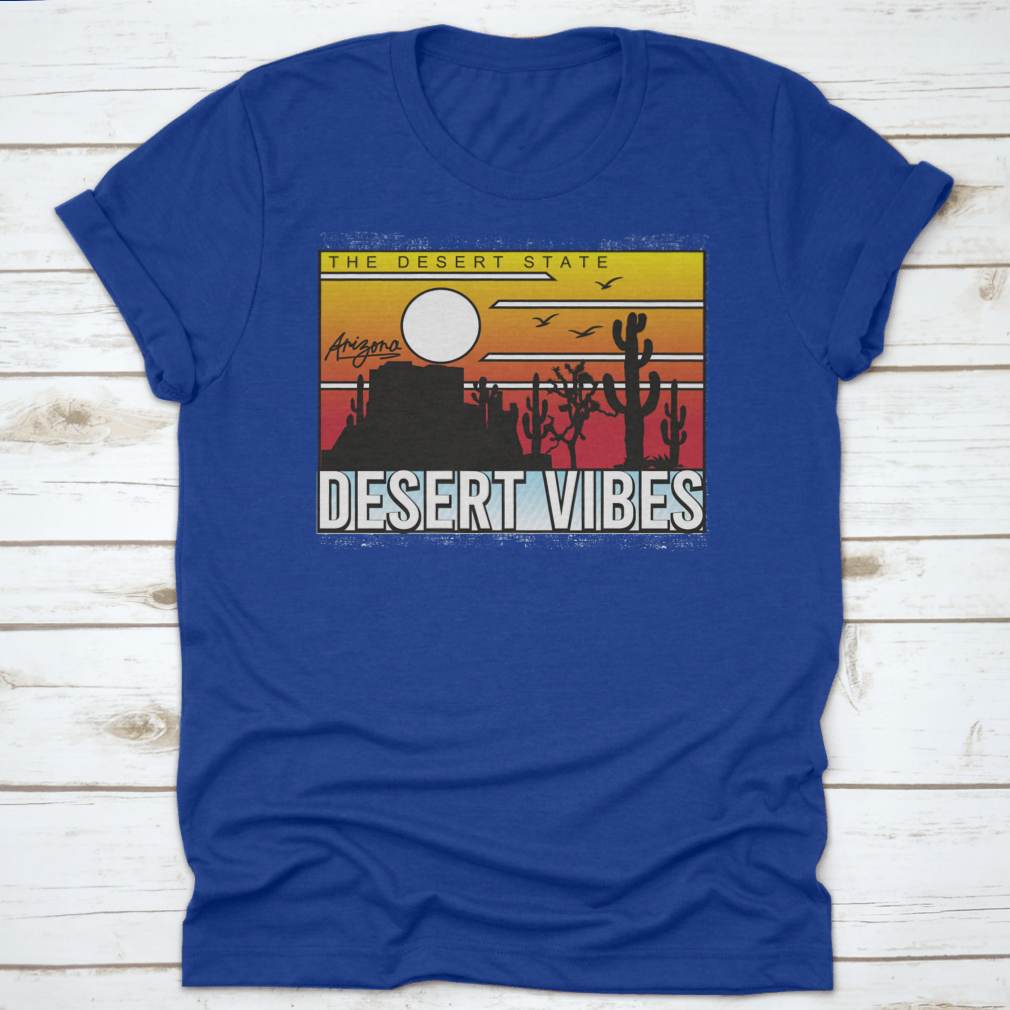 A stylish graphic tee featuring a vibrant cactus design inspired by Joshua Tree, showcasing desert vibes and artistic flair.