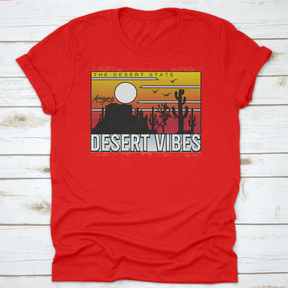 A stylish graphic tee featuring a vibrant cactus design inspired by Joshua Tree, showcasing desert vibes and artistic flair.