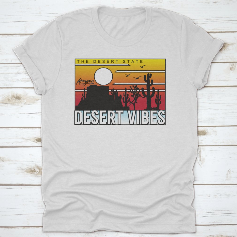 A stylish graphic tee featuring a vibrant cactus design inspired by Joshua Tree, showcasing desert vibes and artistic flair.