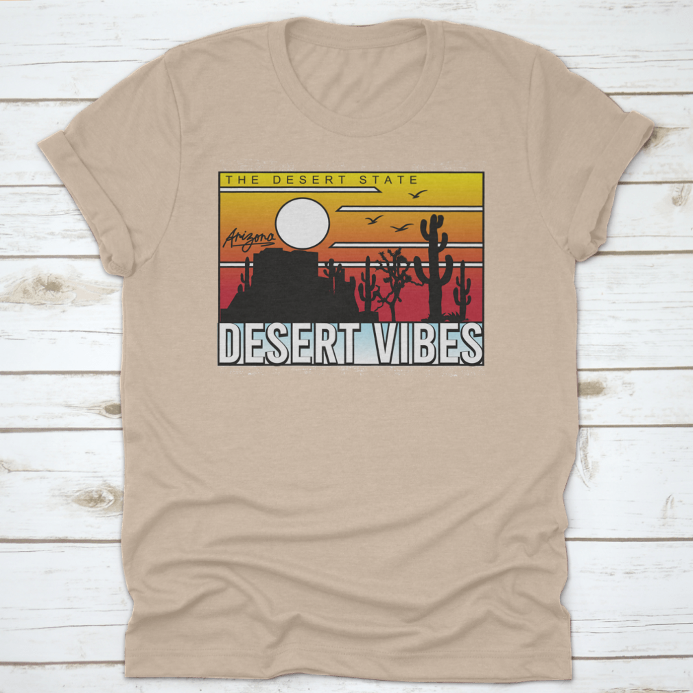 A stylish graphic tee featuring a vibrant cactus design inspired by Joshua Tree, showcasing desert vibes and artistic flair.