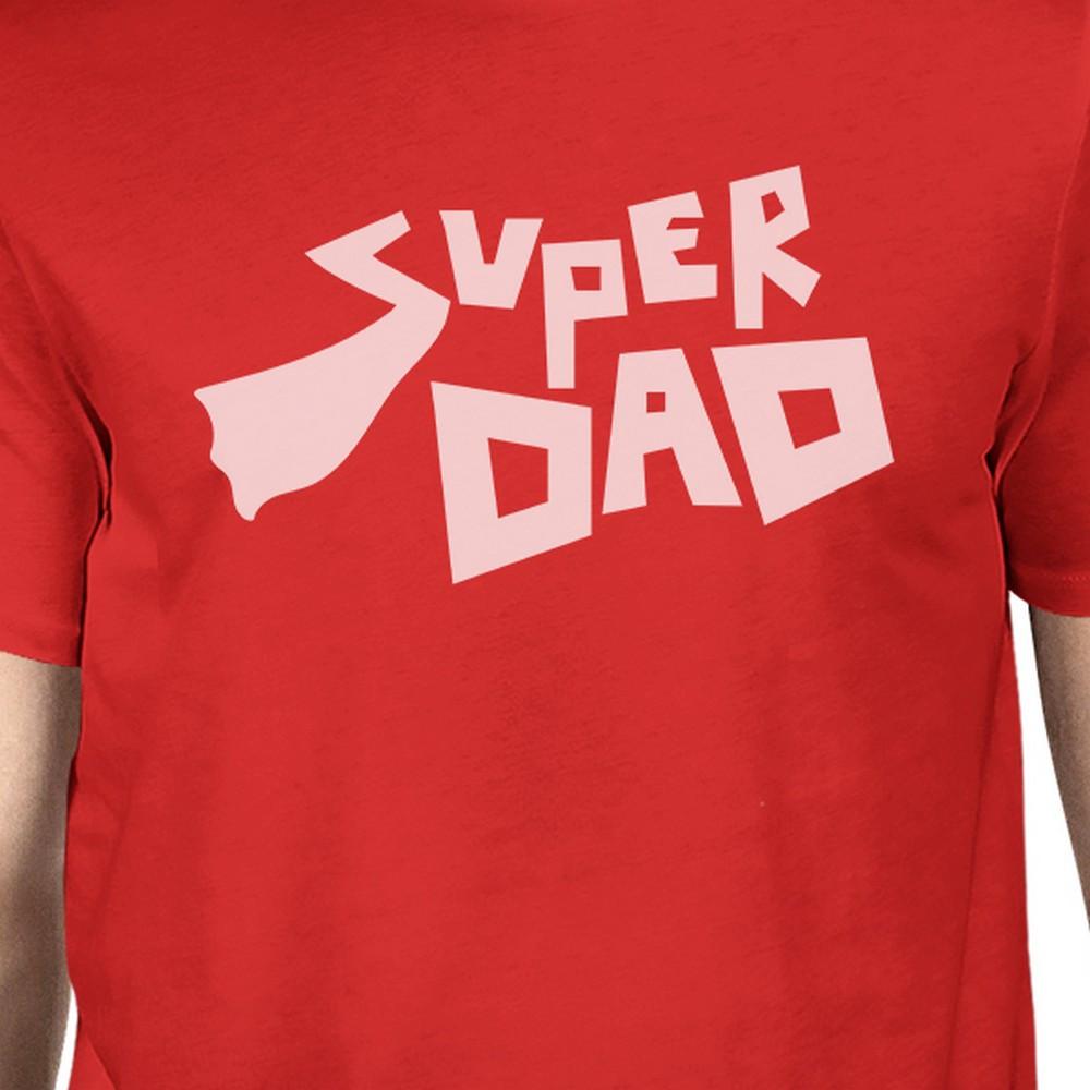 Super Dad Men's Red Graphic Design T-Shirt featuring a bold graphic print, made from 100% ring spun cotton for comfort.