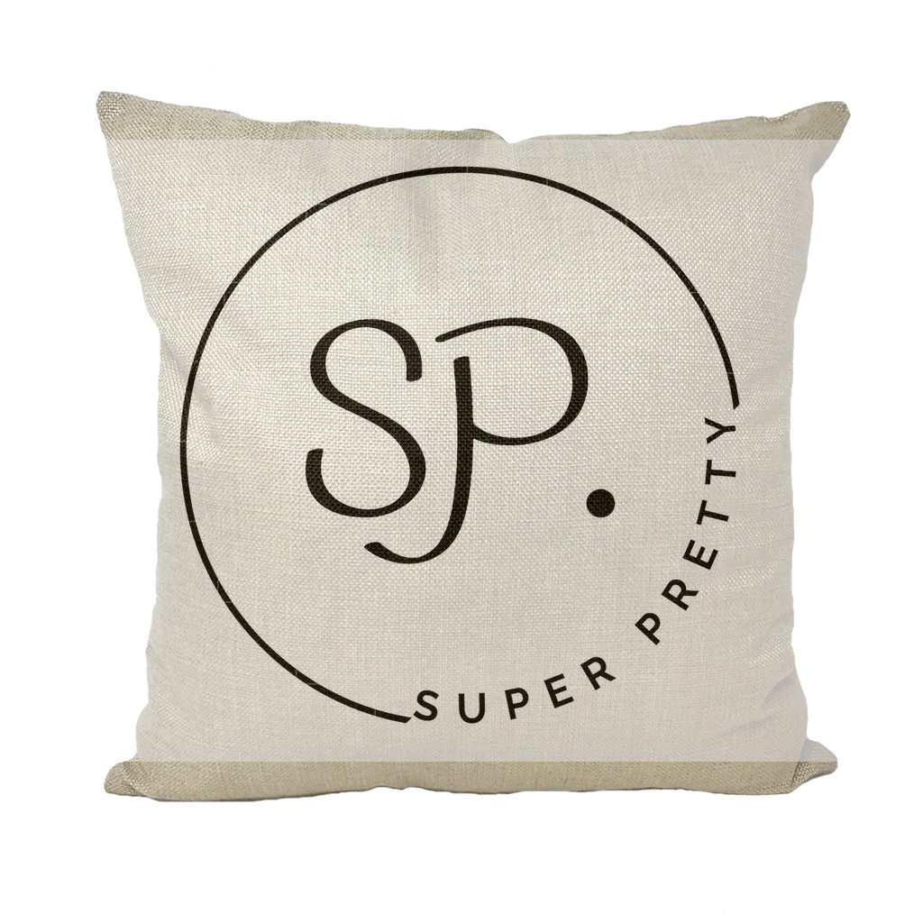 Super Pretty Throw Pillow with vibrant design and plush insert, showcasing strong zip closure and machine washable fabric.