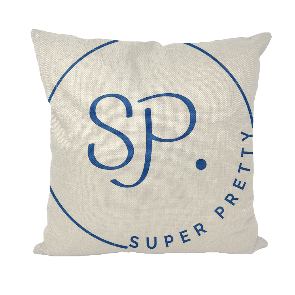 A stylish Super Pretty Throw Pillow with a vibrant design, featuring a strong zip and a plush 45x45 cm pillow insert, perfect for home decor.