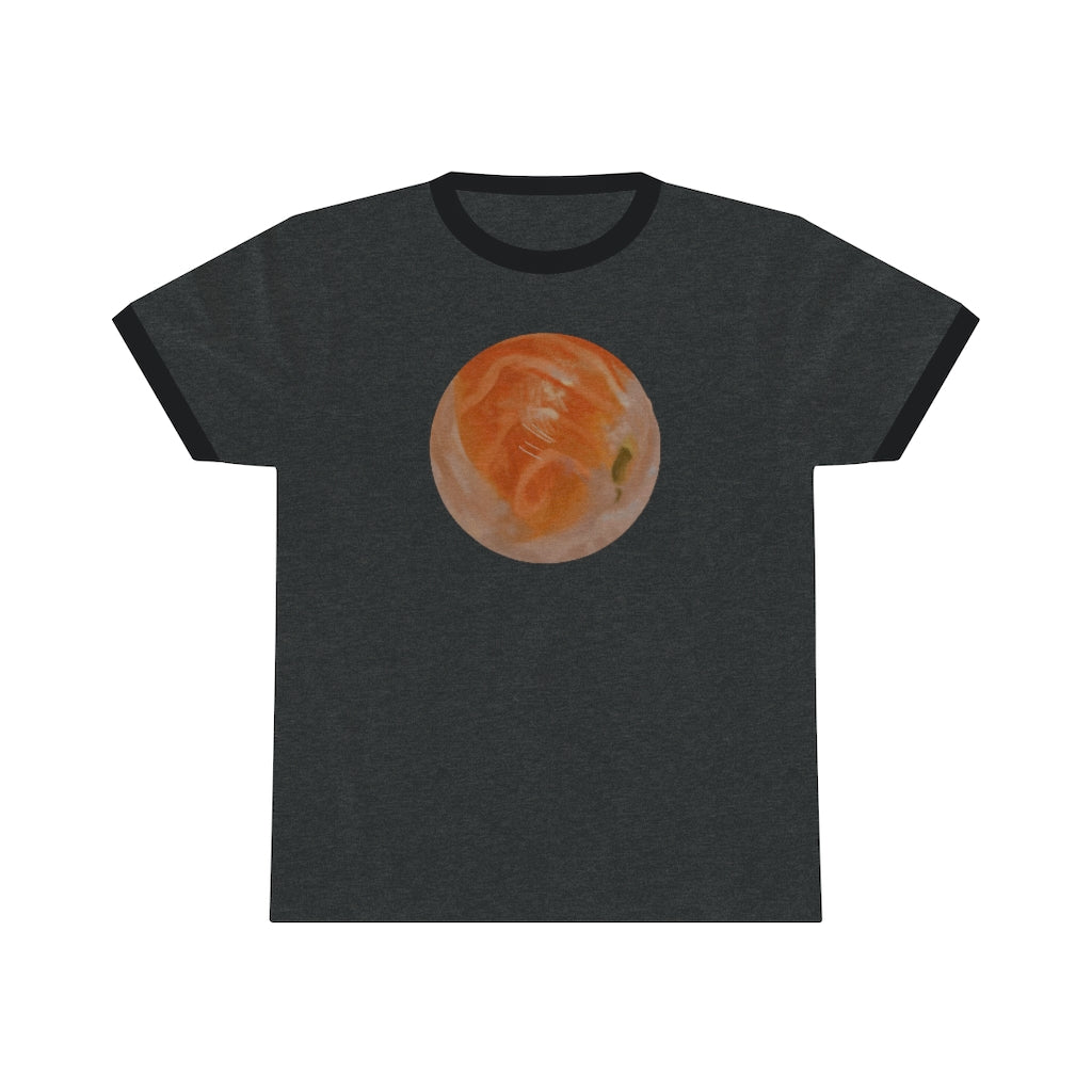 Sushi Unisex Ringer Tee in various colors, showcasing its lightweight fabric and stylish design.