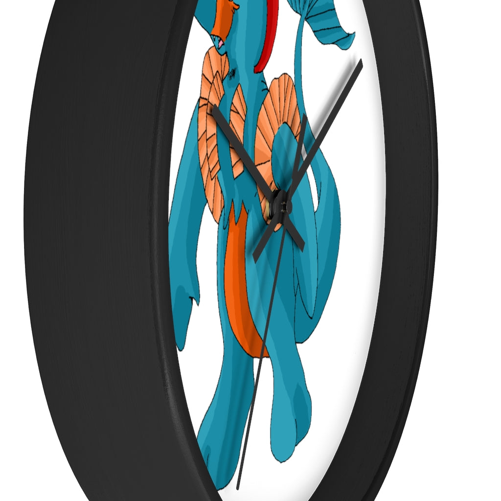 Swark Wall Clock featuring a wooden frame and plexiglass face, designed for indoor use with a silent mechanism.