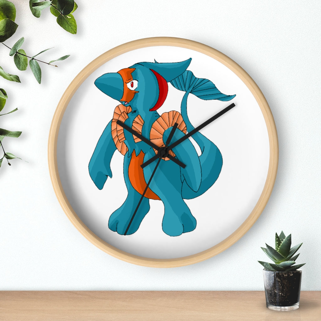 Swark Wall Clock featuring a wooden frame and plexiglass face, designed for indoor use with a silent mechanism.