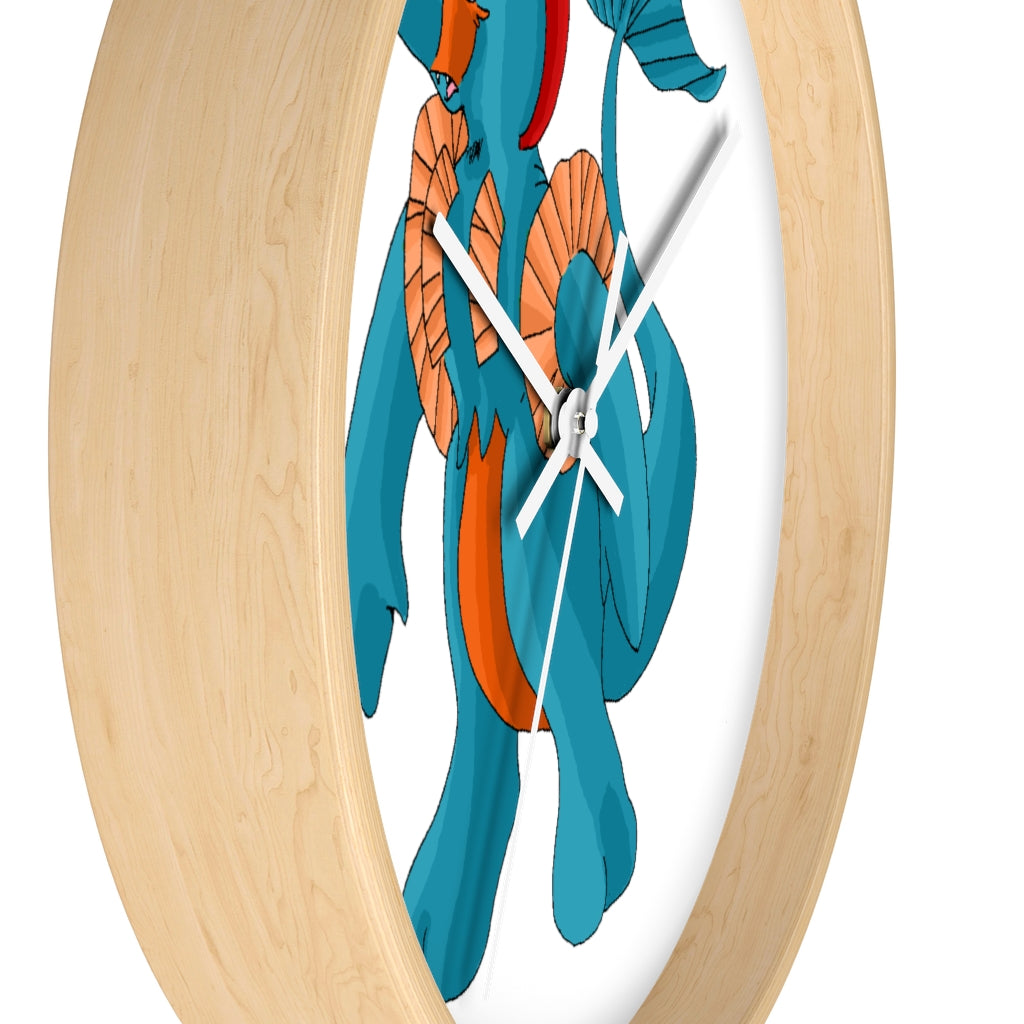 Swark Wall Clock featuring a wooden frame and plexiglass face, designed for indoor use with a silent mechanism.