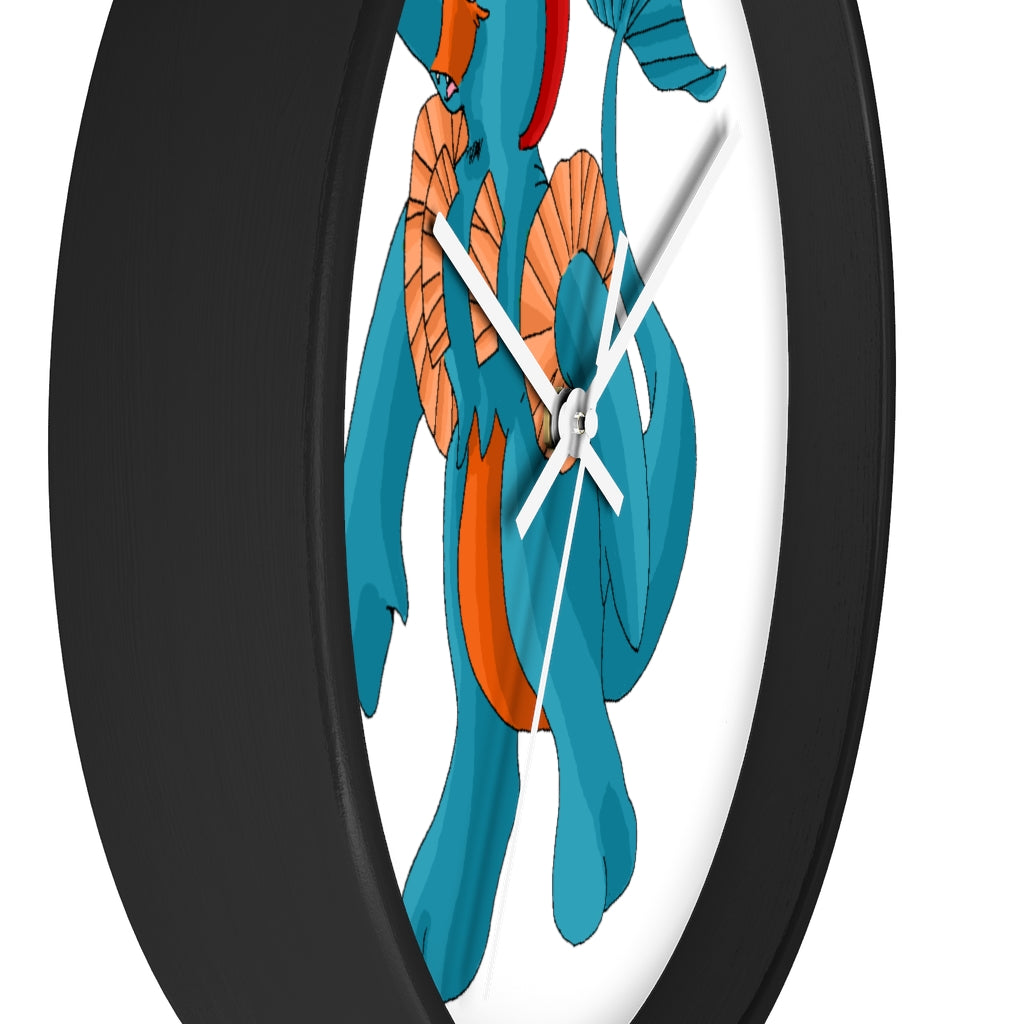 Swark Wall Clock featuring a wooden frame and plexiglass face, designed for indoor use with a silent mechanism.