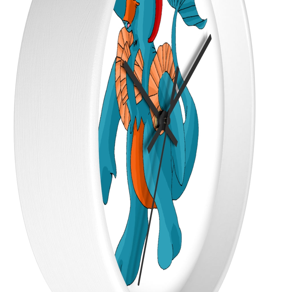 Swark Wall Clock featuring a wooden frame and plexiglass face, designed for indoor use with a silent mechanism.