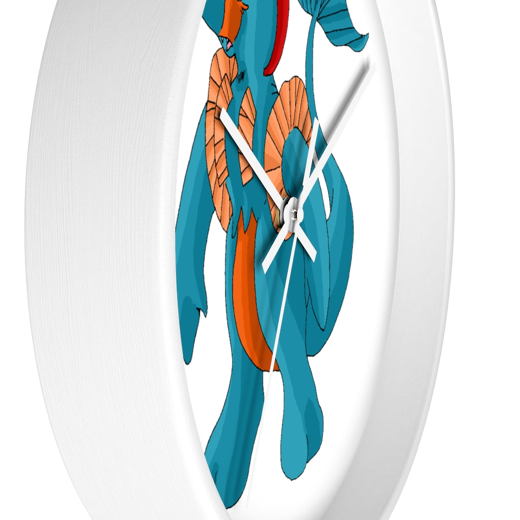 Swark Wall Clock featuring a wooden frame and plexiglass face, designed for indoor use with a silent mechanism.