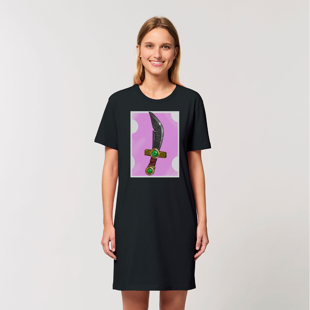 Sword Organic T-Shirt Dress made from 100% organic cotton, featuring a soft-hand feel and stylish design.