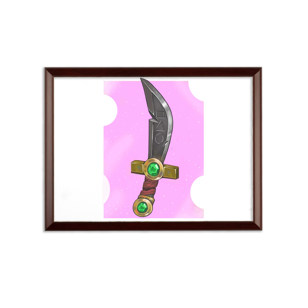 Sword Sublimation Wall Plaque with ogee shaped edge and white printable surface, ideal for custom awards.