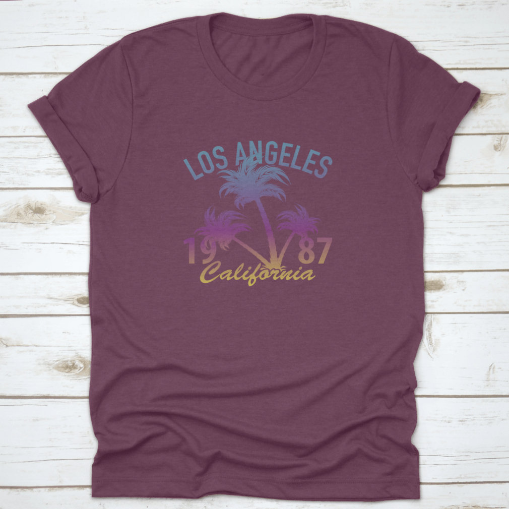 Los Angeles California Summer T-Shirt featuring vibrant graphics and a classic fit, made from 100% cotton for comfort.