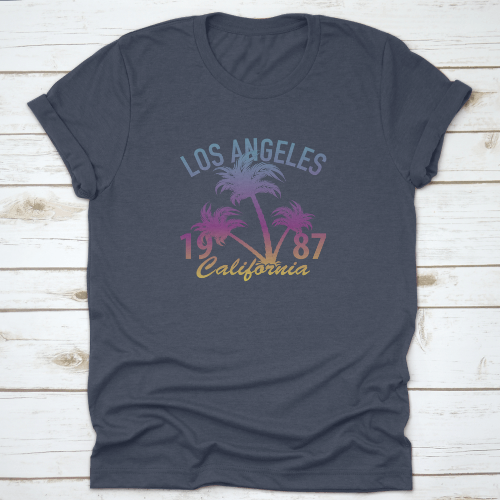 Los Angeles California Summer T-Shirt featuring vibrant graphics and a classic fit, made from 100% cotton for comfort.