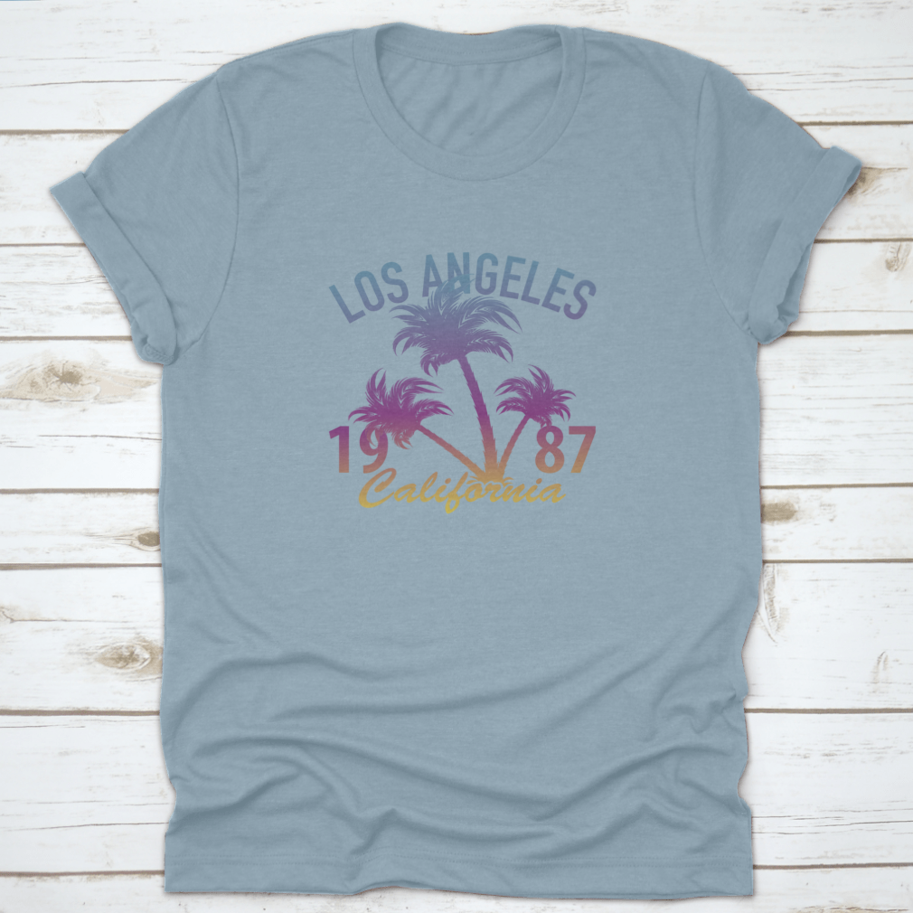 Los Angeles California Summer T-Shirt featuring vibrant graphics and a classic fit, made from 100% cotton for comfort.