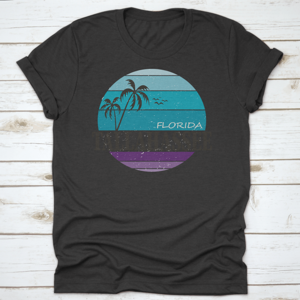 A stylish vector shirt featuring the Tallahassee City Travel Destination logo, made from high-quality cotton.