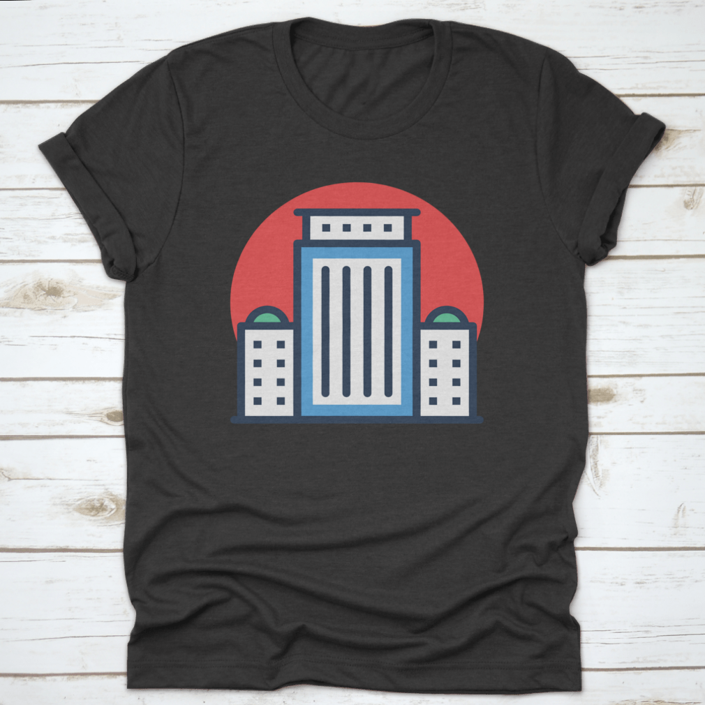 Tallahassee, Florida Capital Vector Icon t-shirt featuring a linear building print, showcasing a stylish design on a comfortable cotton fabric.