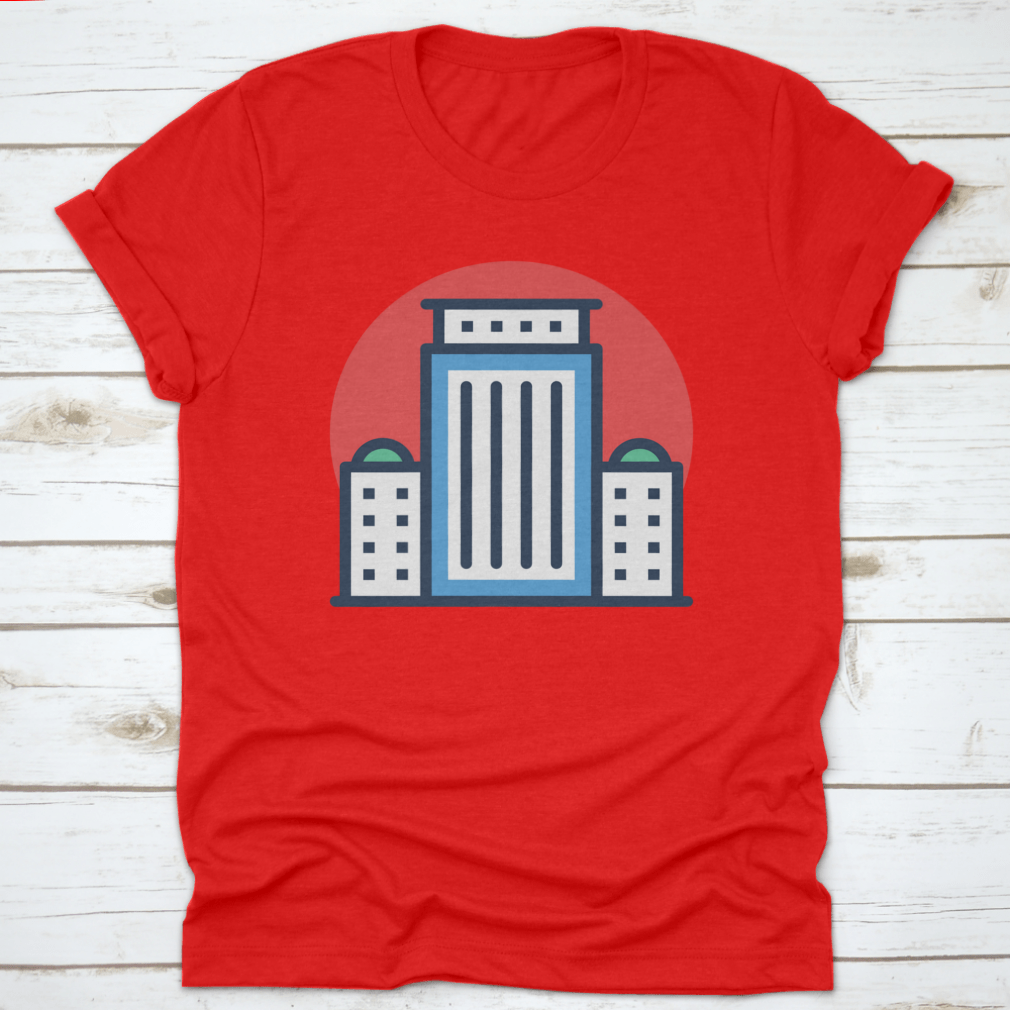 Tallahassee, Florida Capital Vector Icon t-shirt featuring a linear building print, showcasing a stylish design on a comfortable cotton fabric.