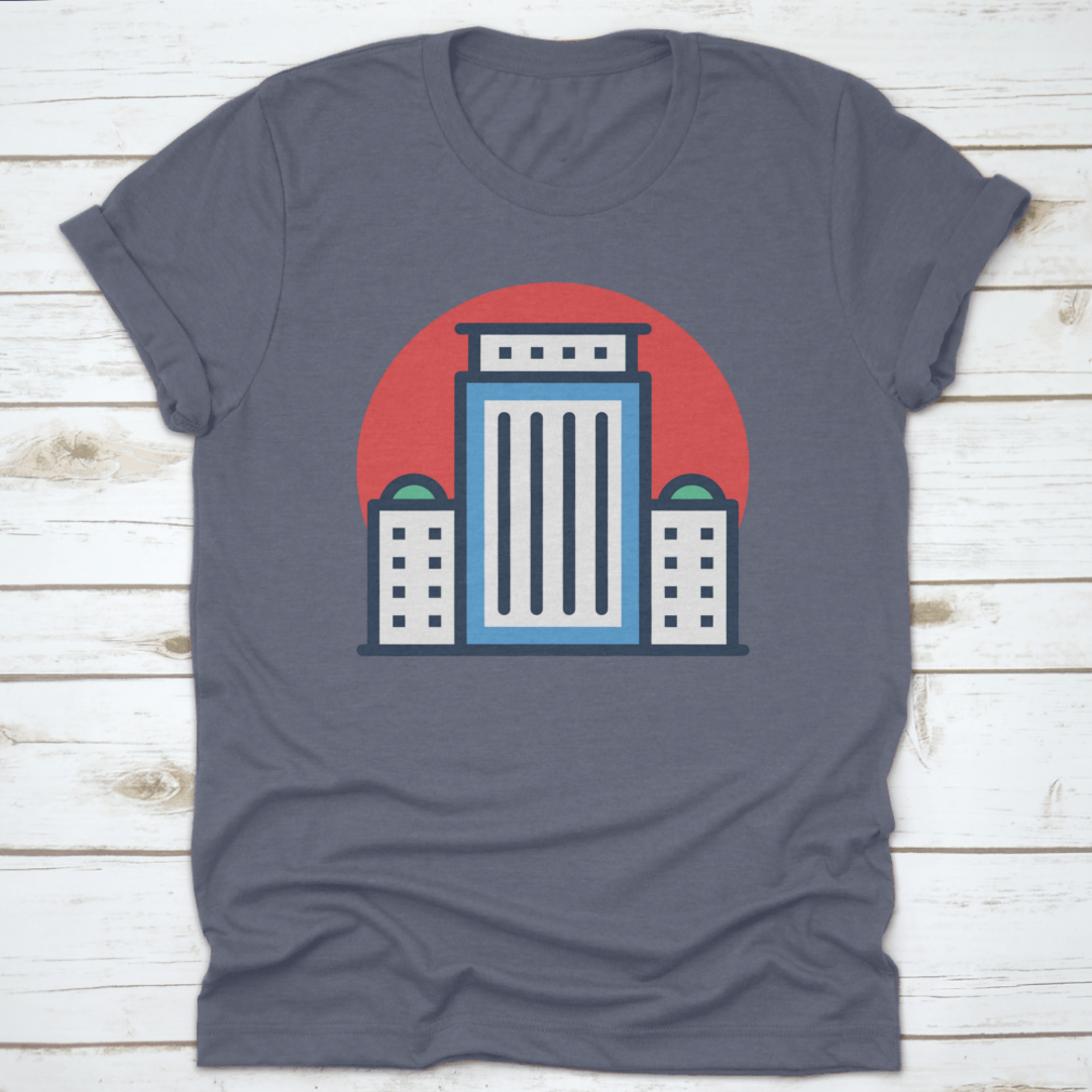 Tallahassee, Florida Capital Vector Icon t-shirt featuring a linear building print, showcasing a stylish design on a comfortable cotton fabric.