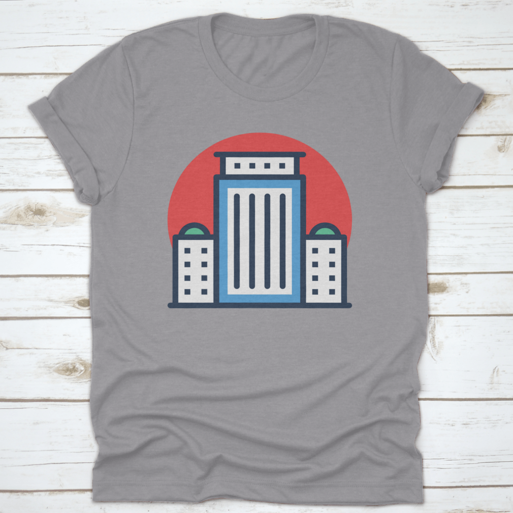 Tallahassee, Florida Capital Vector Icon t-shirt featuring a linear building print, showcasing a stylish design on a comfortable cotton fabric.