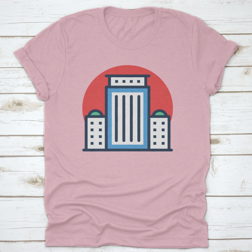 Tallahassee, Florida Capital Vector Icon t-shirt featuring a linear building print, showcasing a stylish design on a comfortable cotton fabric.