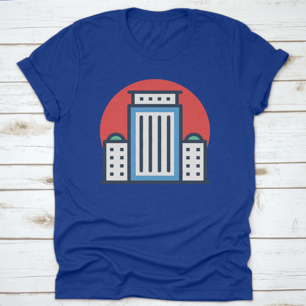 Tallahassee, Florida Capital Vector Icon t-shirt featuring a linear building print, showcasing a stylish design on a comfortable cotton fabric.