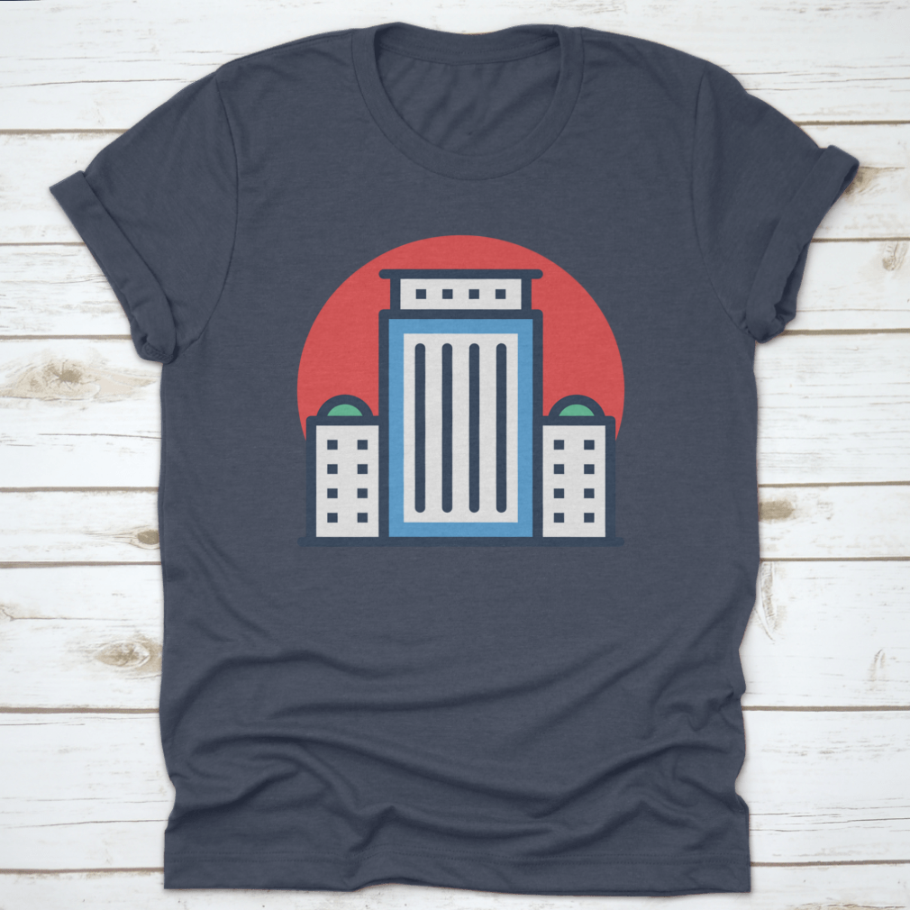 Tallahassee, Florida Capital Vector Icon t-shirt featuring a linear building print, showcasing a stylish design on a comfortable cotton fabric.