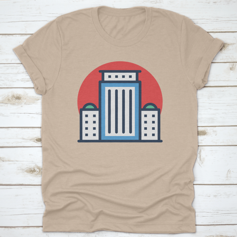 Tallahassee, Florida Capital Vector Icon t-shirt featuring a linear building print, showcasing a stylish design on a comfortable cotton fabric.