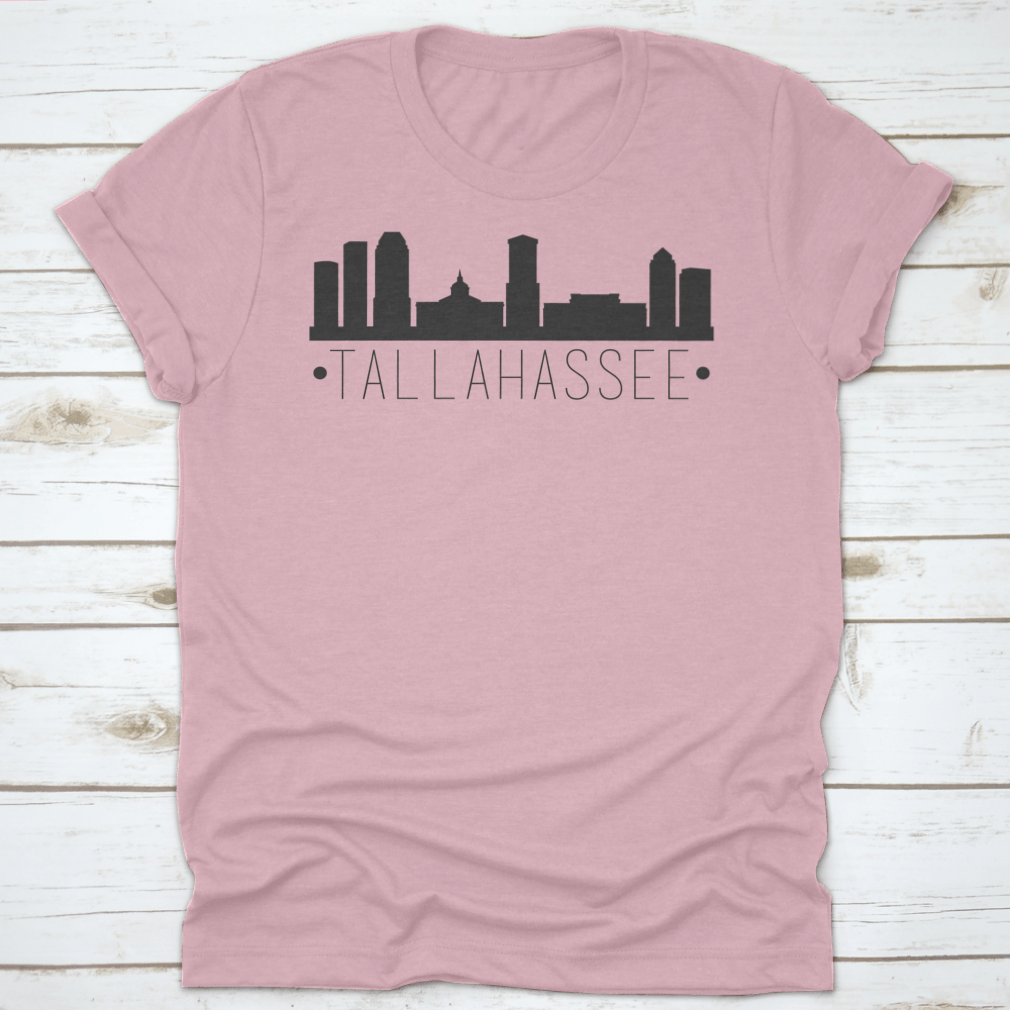 Vector design of Tallahassee Florida city skyline silhouette, showcasing iconic buildings and structures.