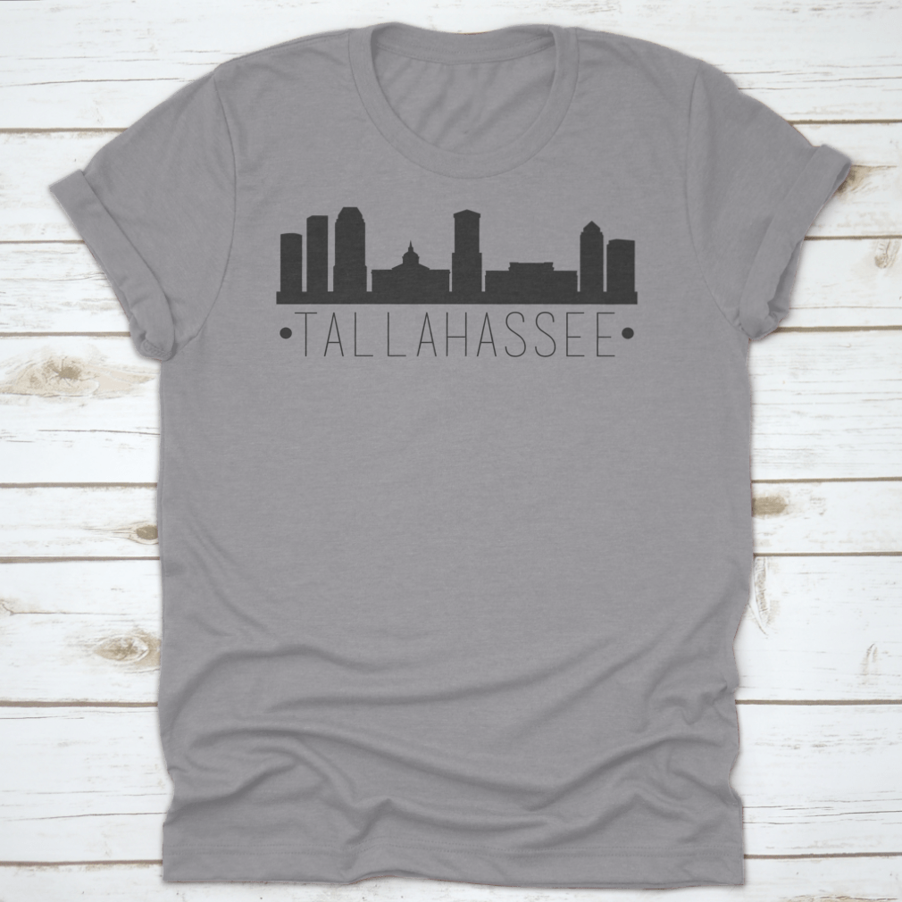 Vector design of Tallahassee Florida city skyline silhouette, showcasing iconic buildings and structures.