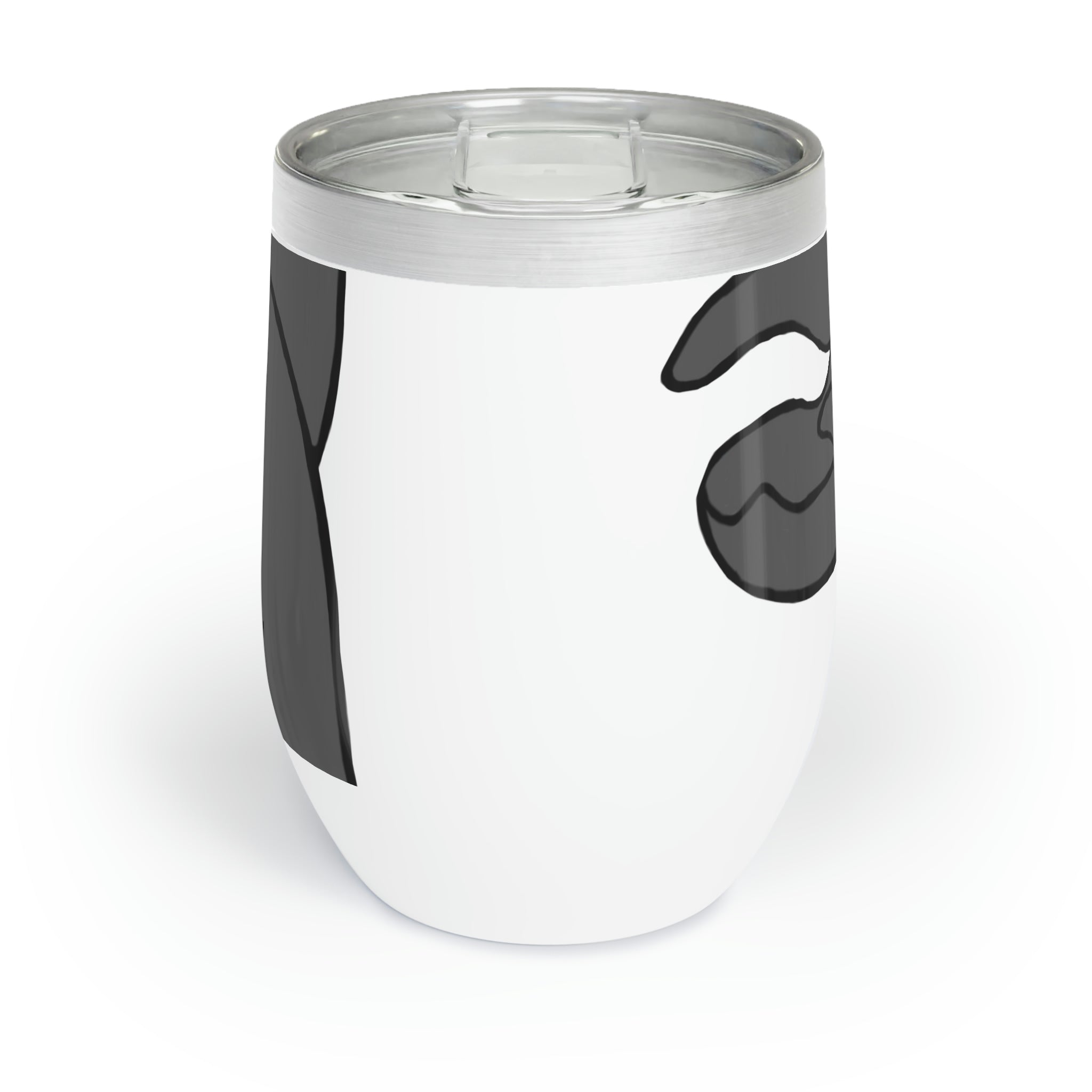 Tanktron Chill Wine Tumbler in stainless steel with customizable design, showcasing its double-insulated walls and stemless shape.