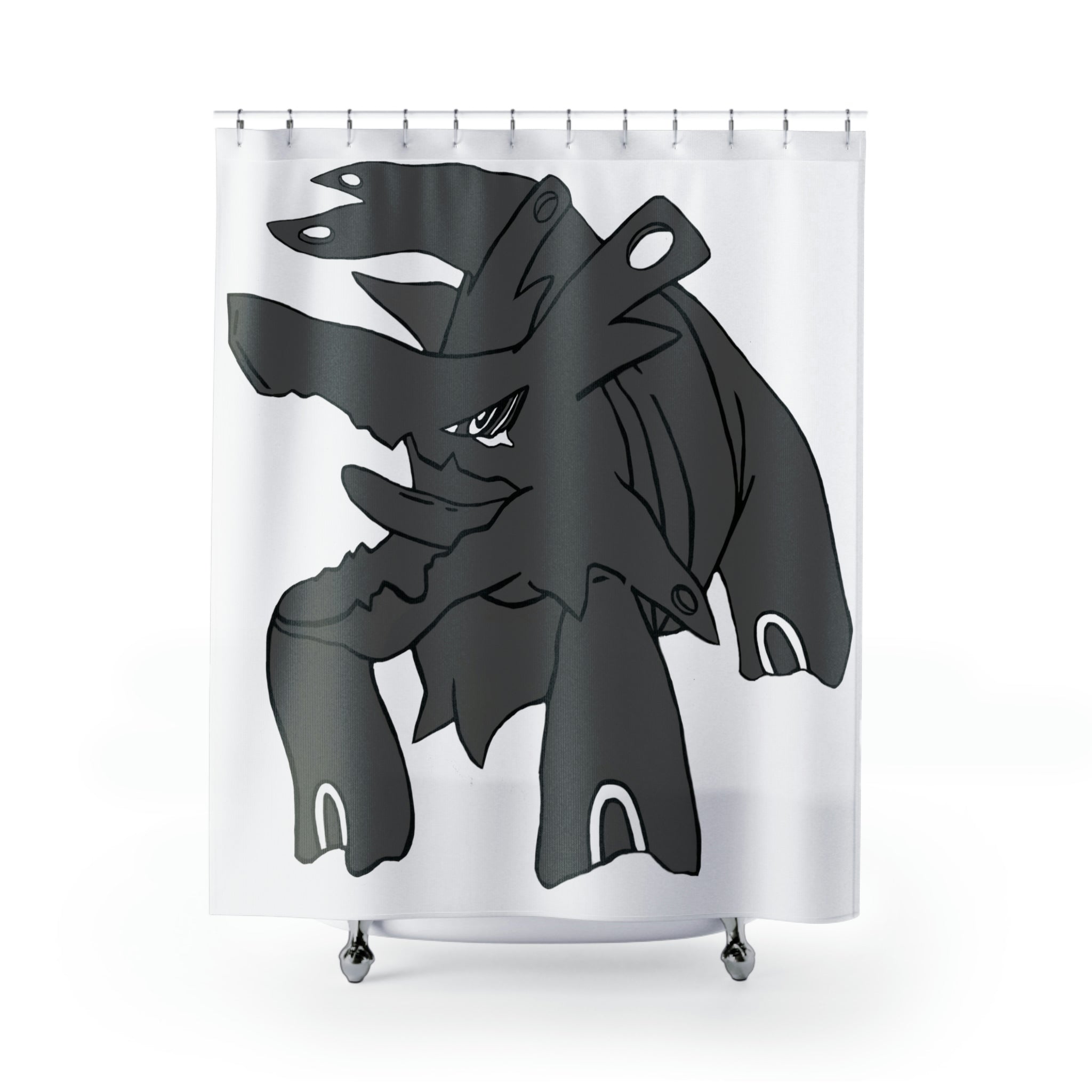 Tanktron Shower Curtain featuring vibrant custom designs on durable polyester fabric, perfect for enhancing bathroom decor.