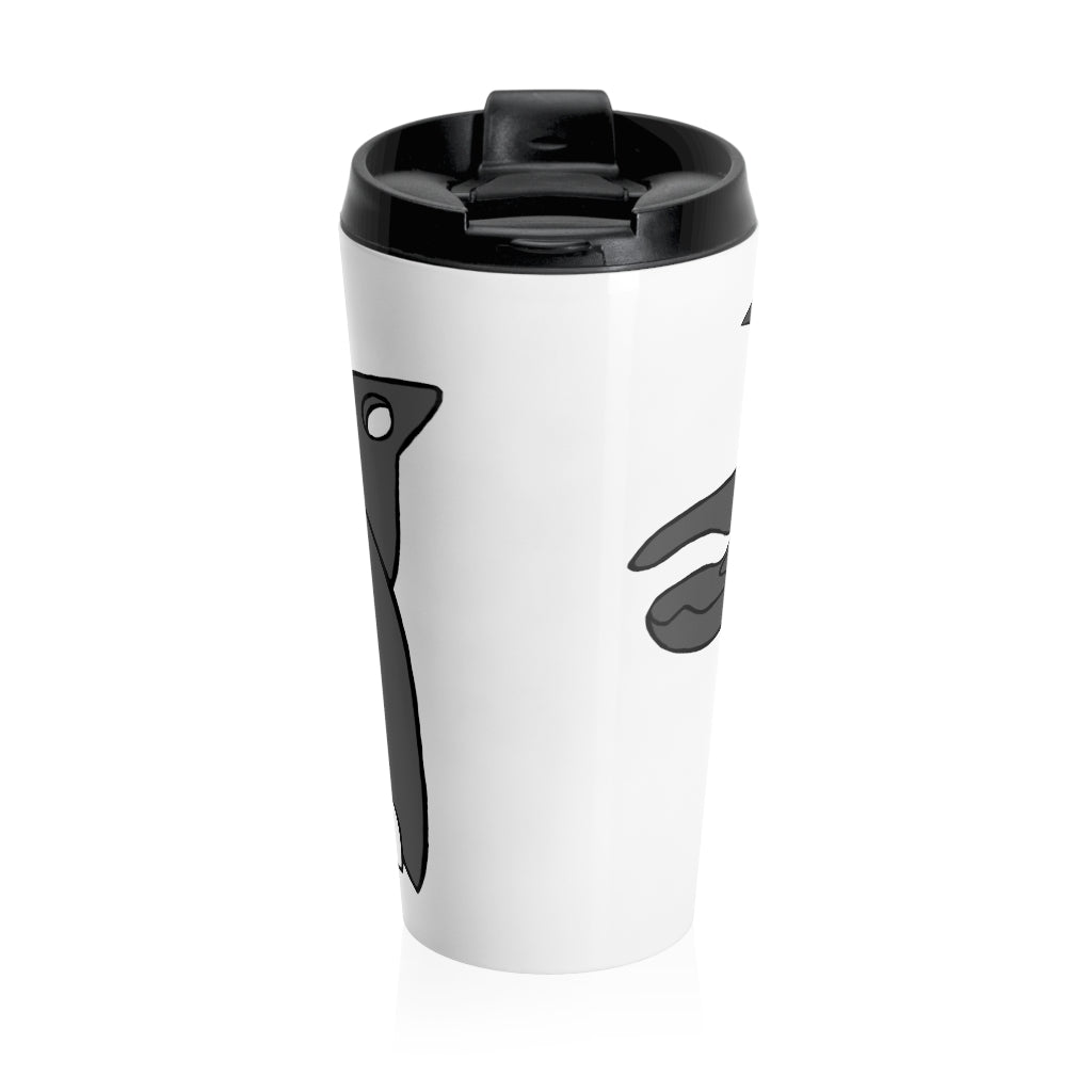Tanktron Stainless Steel Travel Mug with black lid and vibrant design, perfect for travel and everyday use.