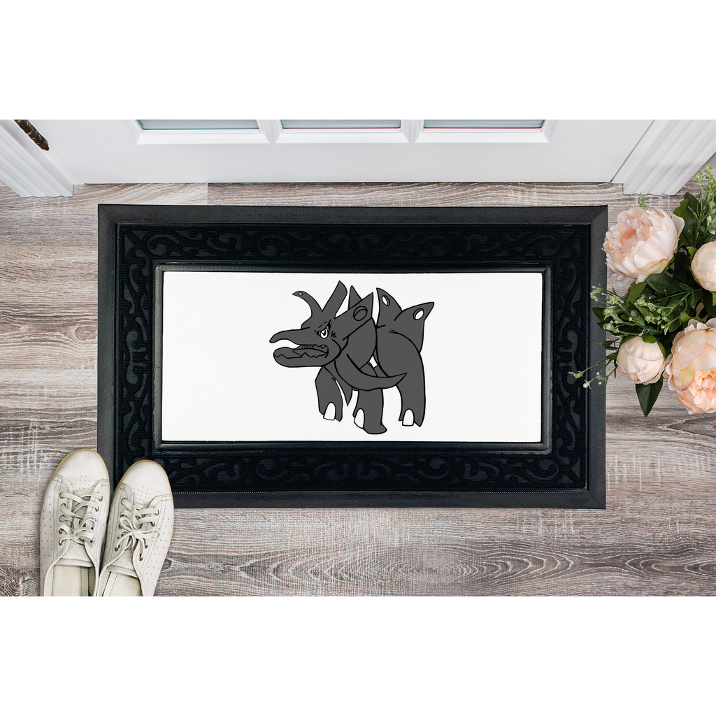 Tanktron Sublimation Heavy Duty Door Mat with removable fabric center and stylish brush border, perfect for customization.