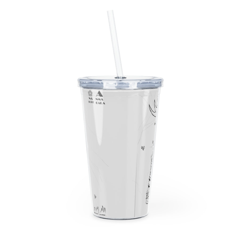 Tempus Guardian of the Harvest Plastic Tumbler with Straw, featuring a customizable design and double wall insulation.