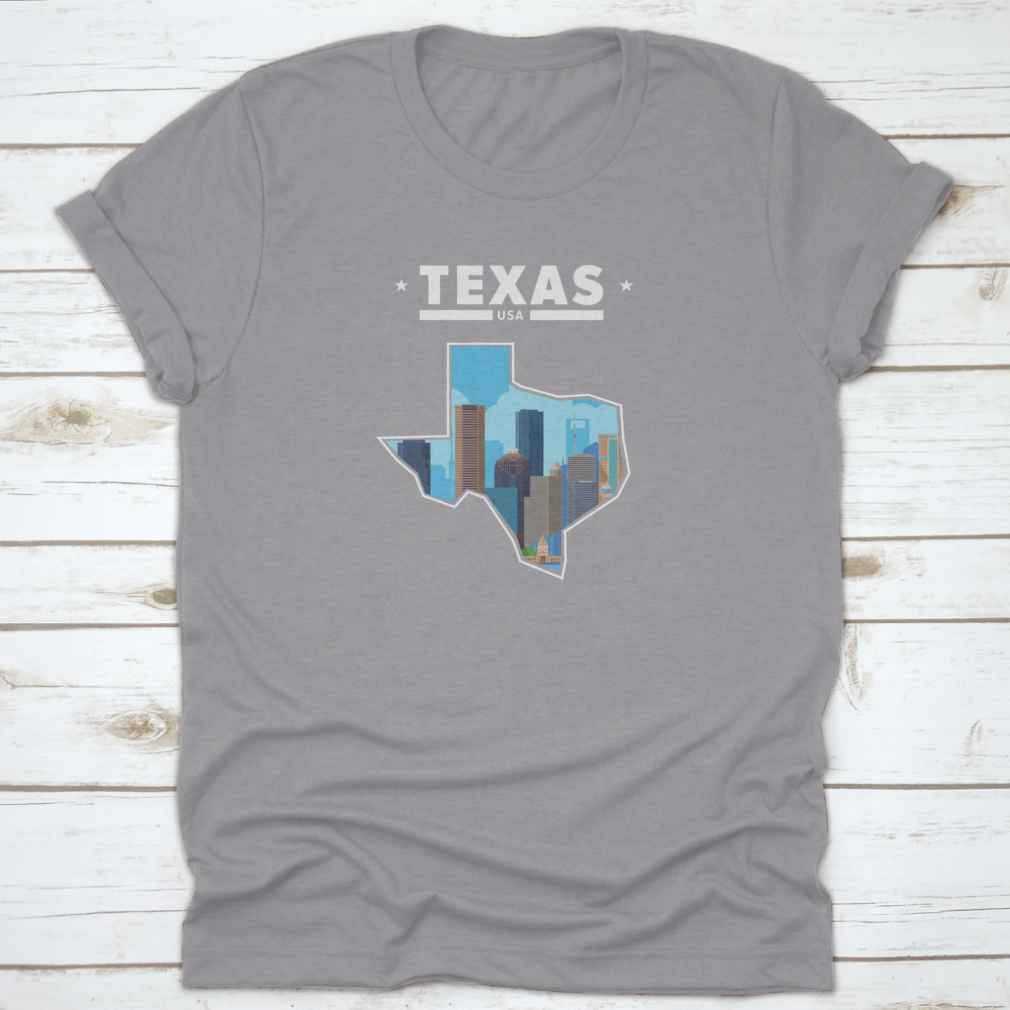 A detailed vector illustration of Texas cities including Austin, Houston, Dallas, and San Antonio, showcasing their unique landmarks and vibrant culture.