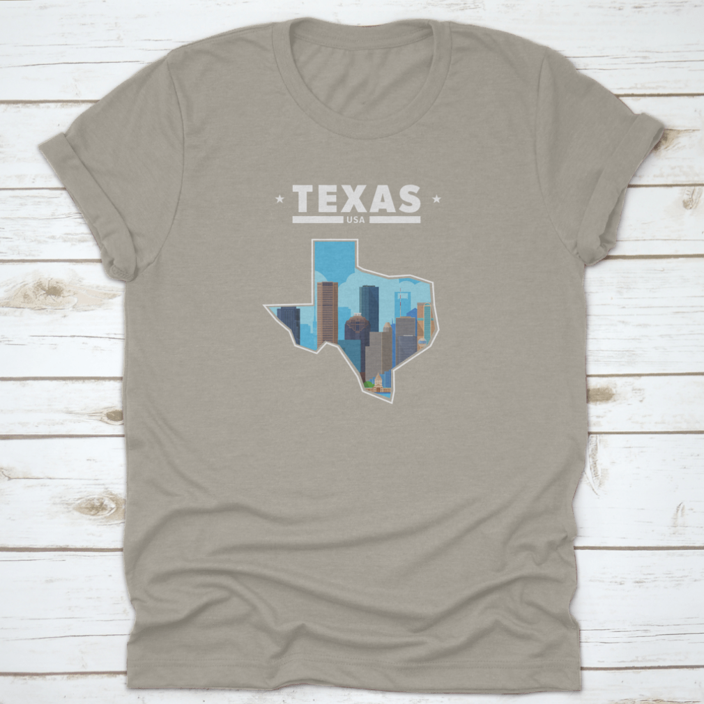 A detailed vector illustration of Texas cities including Austin, Houston, Dallas, and San Antonio, showcasing their unique landmarks and vibrant culture.