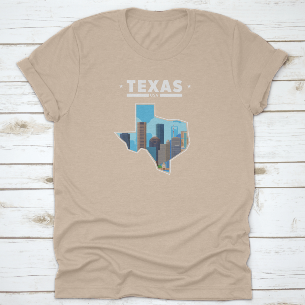 A detailed vector illustration of Texas cities including Austin, Houston, Dallas, and San Antonio, showcasing their unique landmarks and vibrant culture.