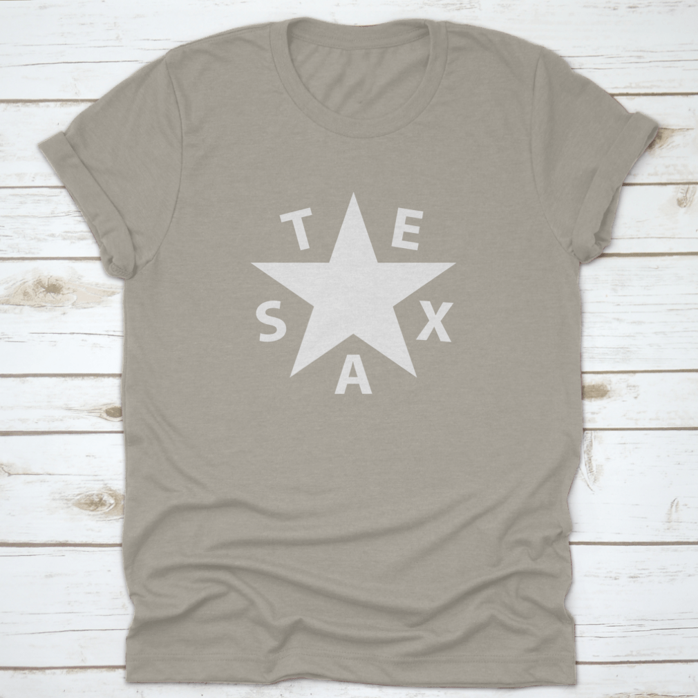 Texas With Star Simple T-Shirt on a black background, showcasing a classic design and comfortable fit.