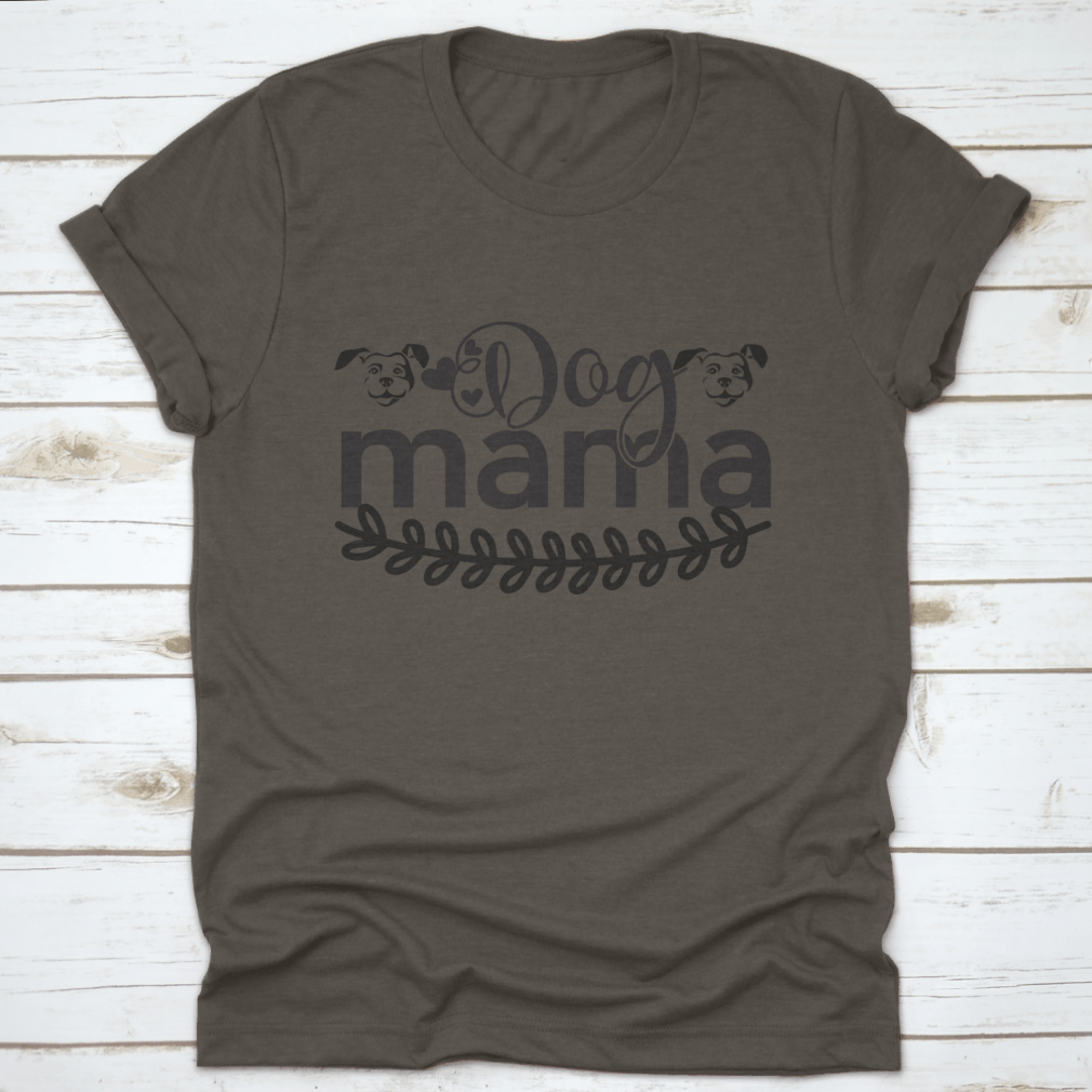 A stylish 'Dog Mama' shirt featuring a dog face design, made from soft cotton fabric, perfect for dog lovers.