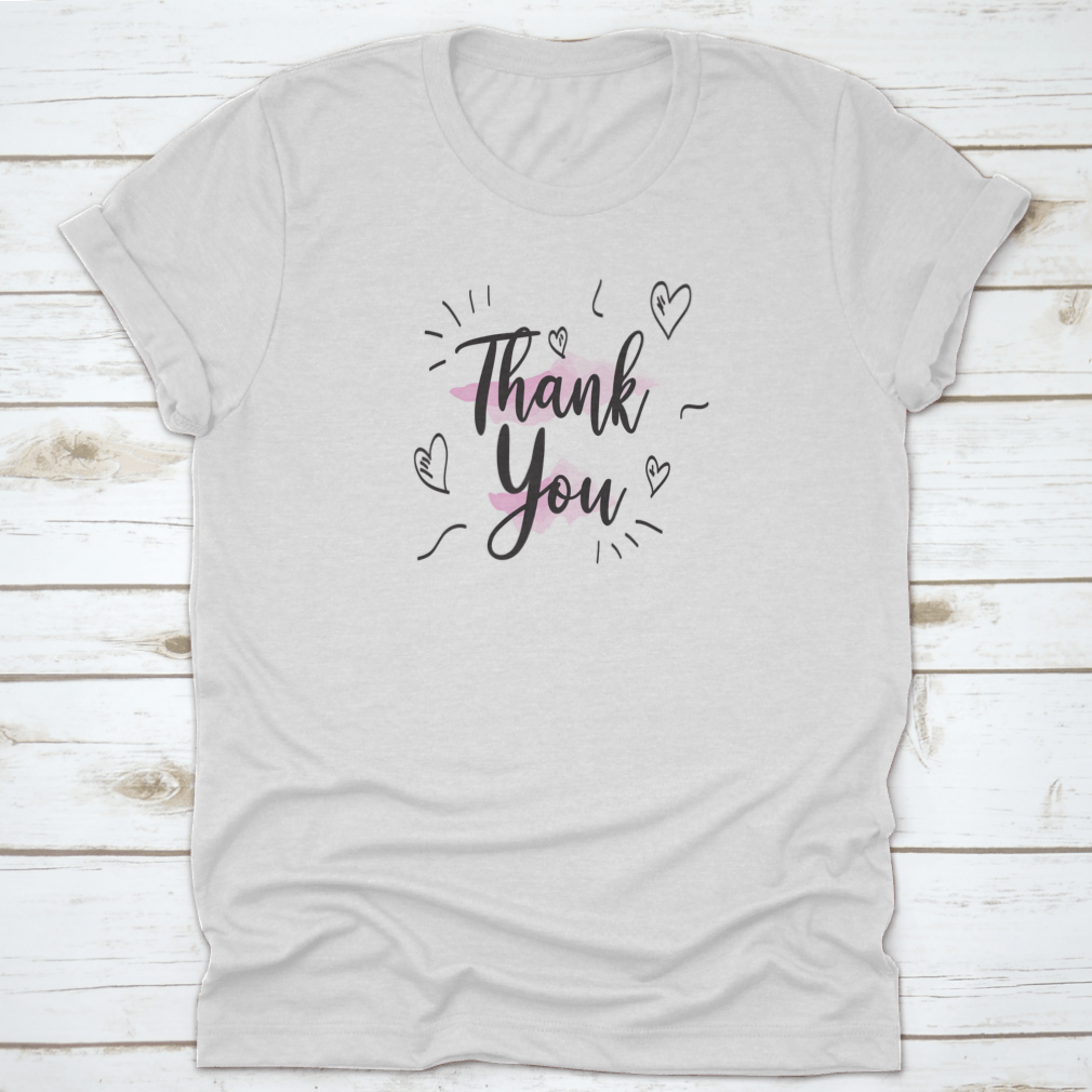 Thank You Hand-Drawn Lettering Vector design featuring artistic lettering on a soft cotton fabric.