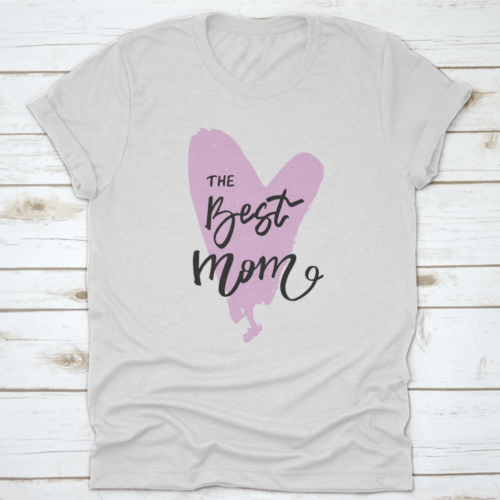 A beautifully designed calligraphic poster that reads 'The Best Mom', showcasing elegant typography and vibrant colors, perfect for Mother's Day.