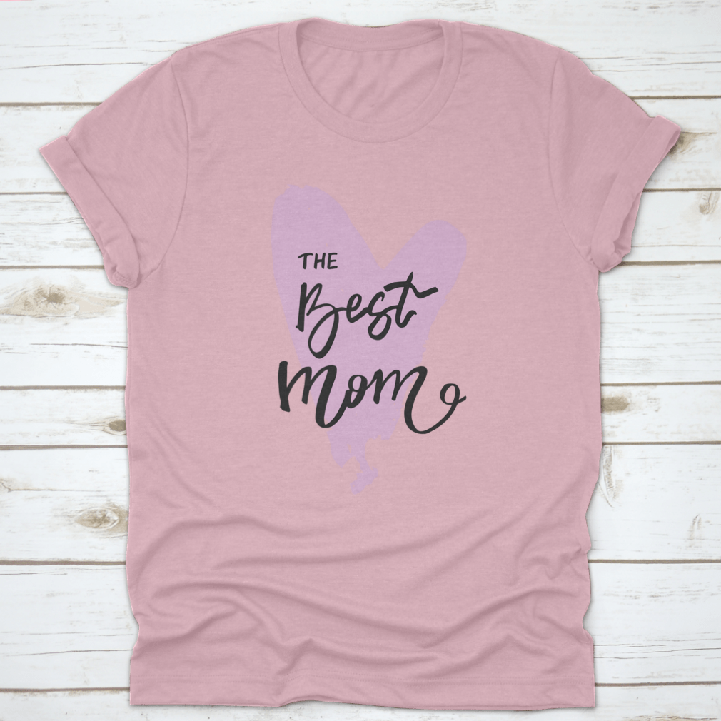 A beautifully designed calligraphic poster that reads 'The Best Mom', showcasing elegant typography and vibrant colors, perfect for Mother's Day.