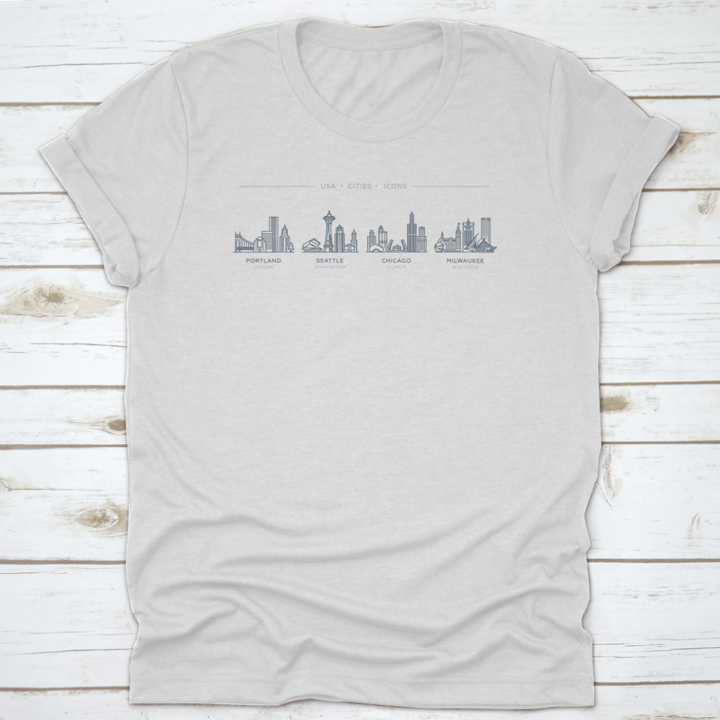 A stylish collection of apparel featuring designs inspired by the largest cities in the United States, made from high-quality cotton.