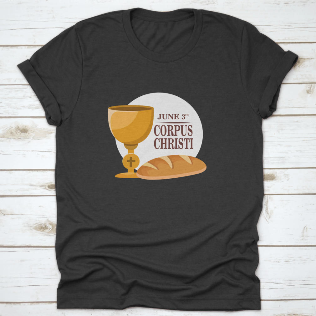 A comfortable t-shirt celebrating the Corpus Christi Feast Day, made from 100% cotton with a classic fit.