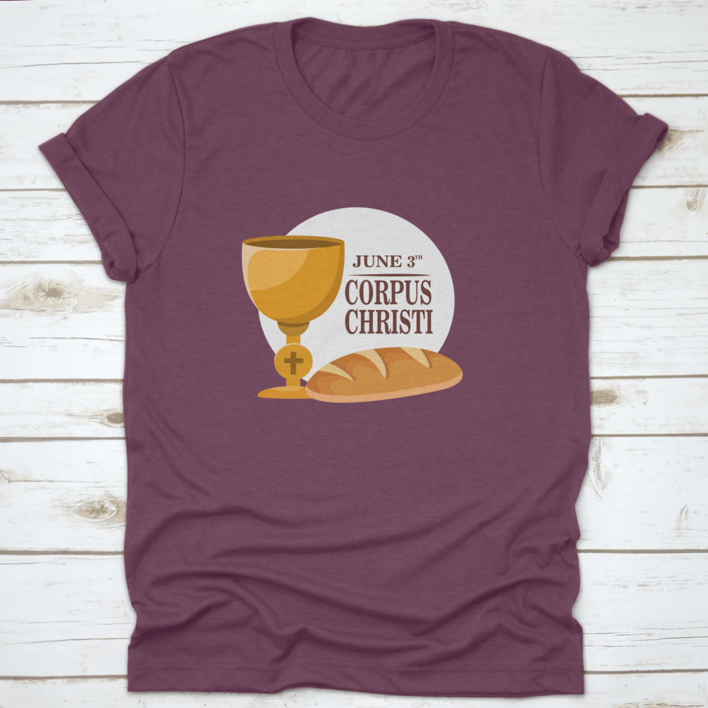 A comfortable t-shirt celebrating the Corpus Christi Feast Day, made from 100% cotton with a classic fit.