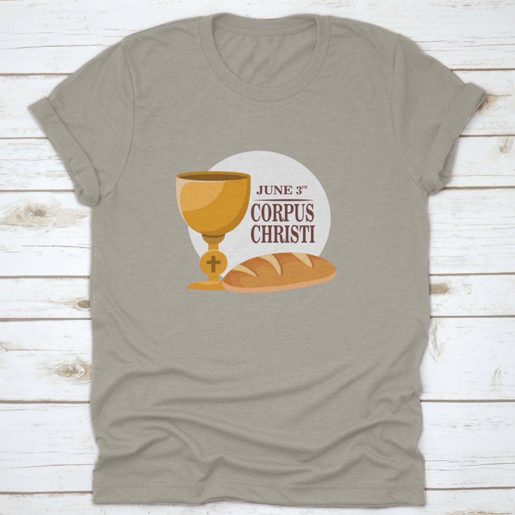 A comfortable t-shirt celebrating the Corpus Christi Feast Day, made from 100% cotton with a classic fit.