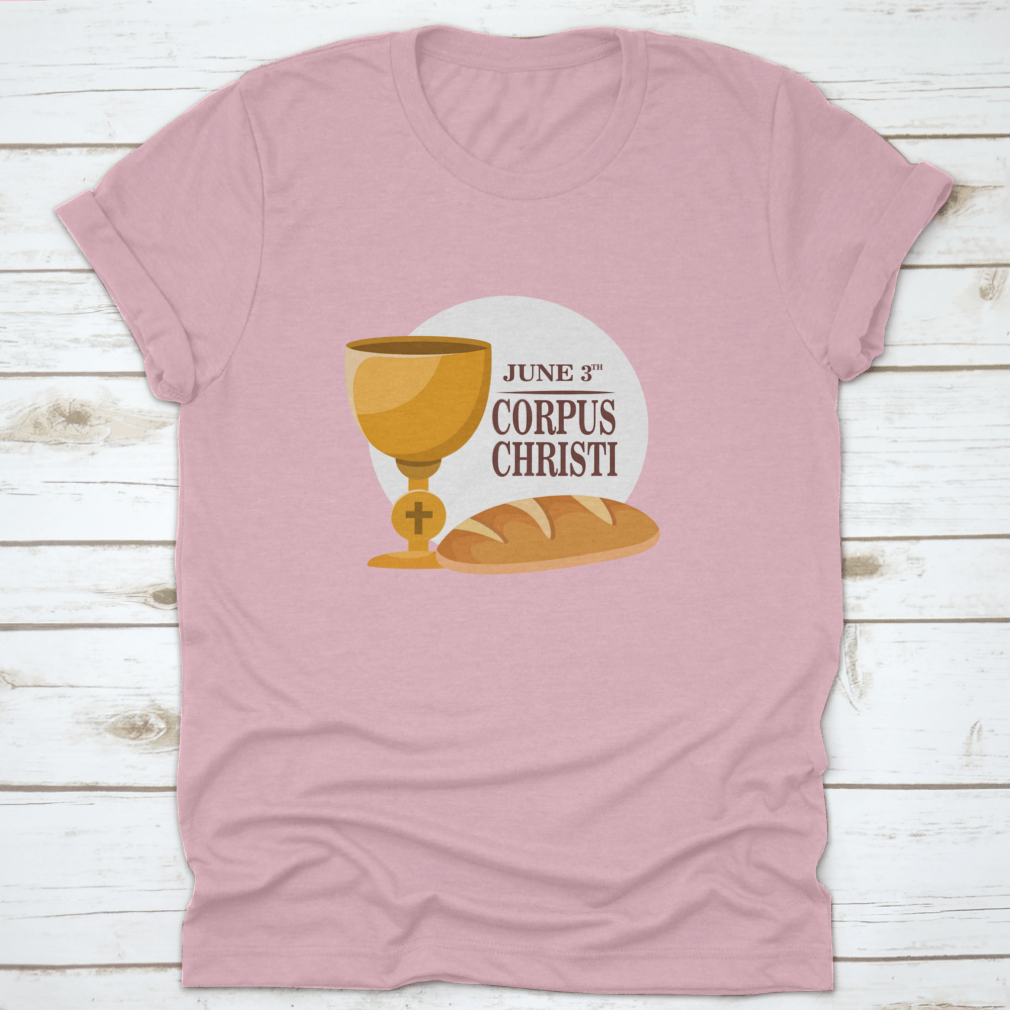 A comfortable t-shirt celebrating the Corpus Christi Feast Day, made from 100% cotton with a classic fit.