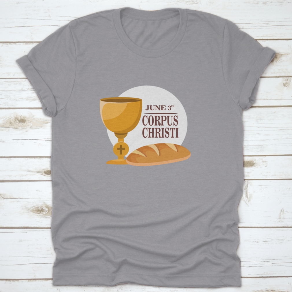 A comfortable t-shirt celebrating the Corpus Christi Feast Day, made from 100% cotton with a classic fit.